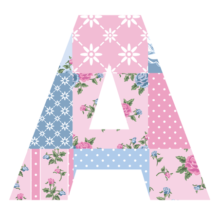 Letra o Nro. para decorar la mesa patchwork en rosas